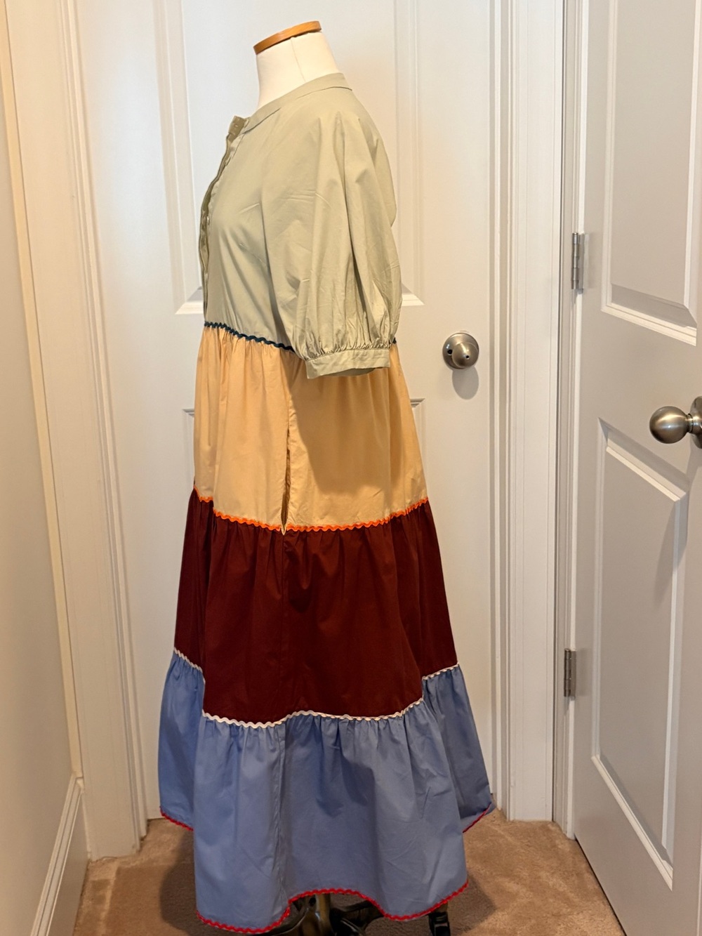 English Factory Tuscany Ric Rac Colorblock Midi Dress | Small - Picture 3 of 7